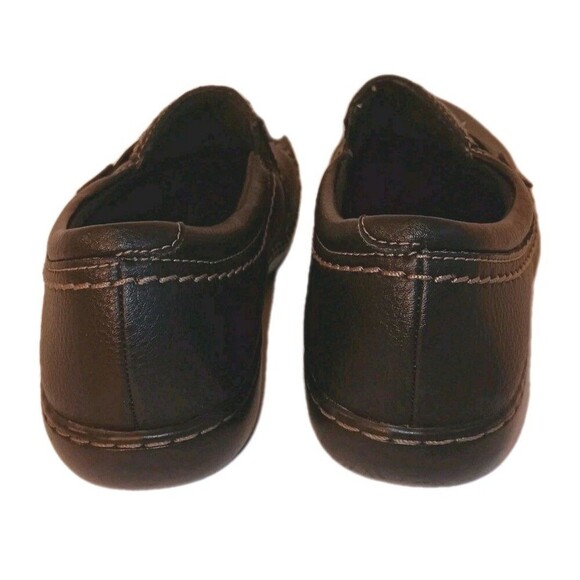 Clarks Women's Black w/White Stitch Ashland Effie Flat Slip-on Loafers Size 8.5 - Picture 4 of 6